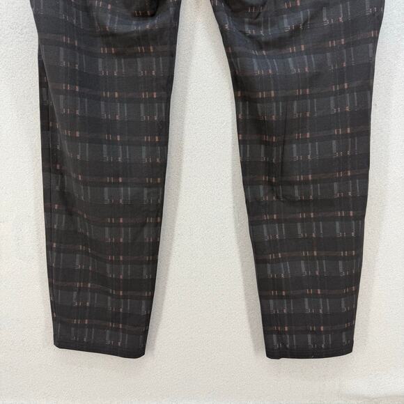 Garnet Hill Dress Leggings Women's Size L Plaid Black Gray Business Casual - Picture 4 of 12